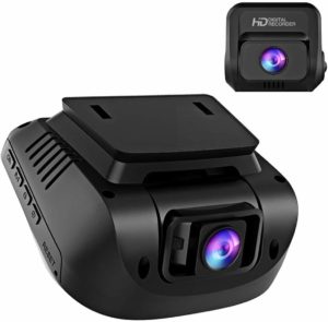 This is an image of Black 1080P FHD Front and Rear Dual Lens Dash Cam