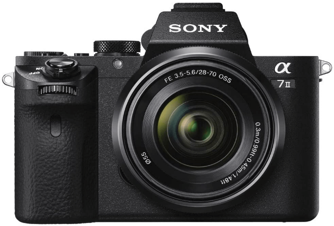 this is an image of a black Sony Alpha a7 with full frame sensor with 28-70mm Lens