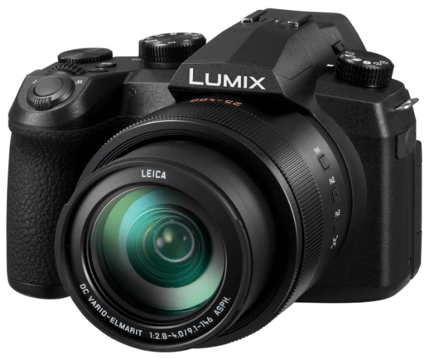 This is an image of a black PANASONIC LUMIX FZ1000 II Digital Camera with 20.1MP sensor and 16x 25-400mm LEICA DC Lens