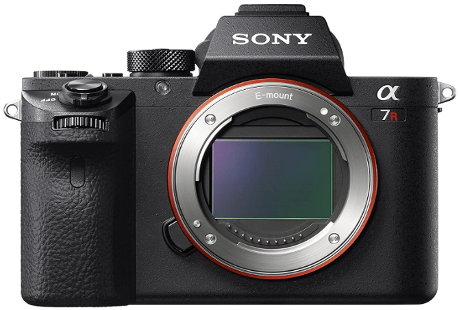 This is an image of a black Sony a7R II Full-Frame Mirrorles digital Camera, Body 