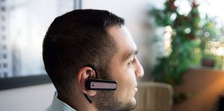 Headphones wireless with Cameras built-in? man wearing headphone with camera