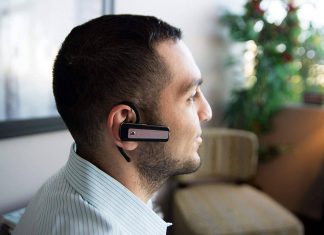 Headphones wireless with Cameras built-in? man wearing headphone with camera