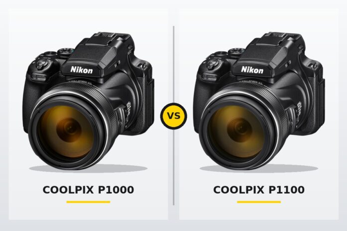 Nikon Coolpix P1000 and P1100 side-by-side camera comparison