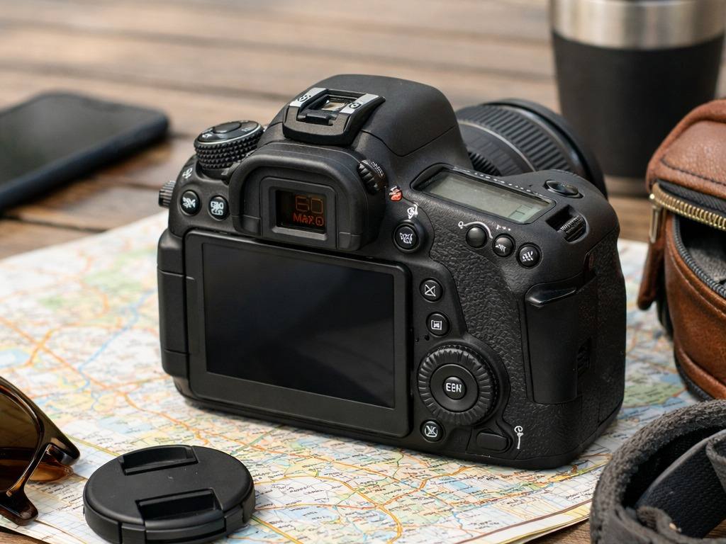 Canon EOS 6D Mark II DSLR body showing grip, controls, and touchscreen design