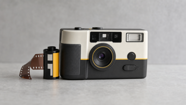 Kodak i60-style reusable 35mm film camera with film roll