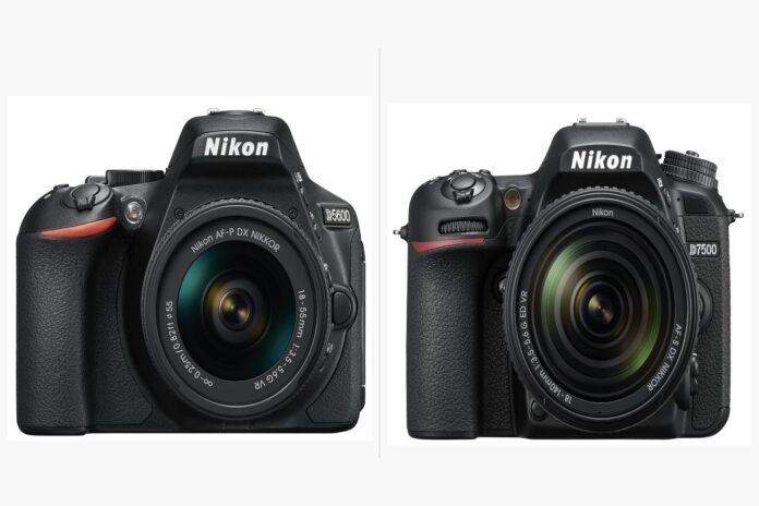 Nikon D5600 and Nikon D7500 DSLR comparison Nikon D5600 and Nikon D7500 DSLR cameras side by side