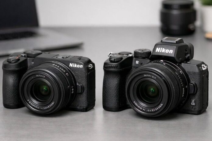 Nikon Z30 and Nikon Z50 II comparison Nikon Z30 beside Nikon Z50 II mirrorless cameras