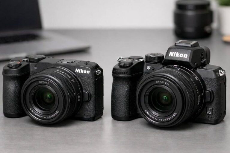 Nikon Z30 beside Nikon Z50 II mirrorless cameras